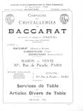 Baccarat 1916 - Services de Table