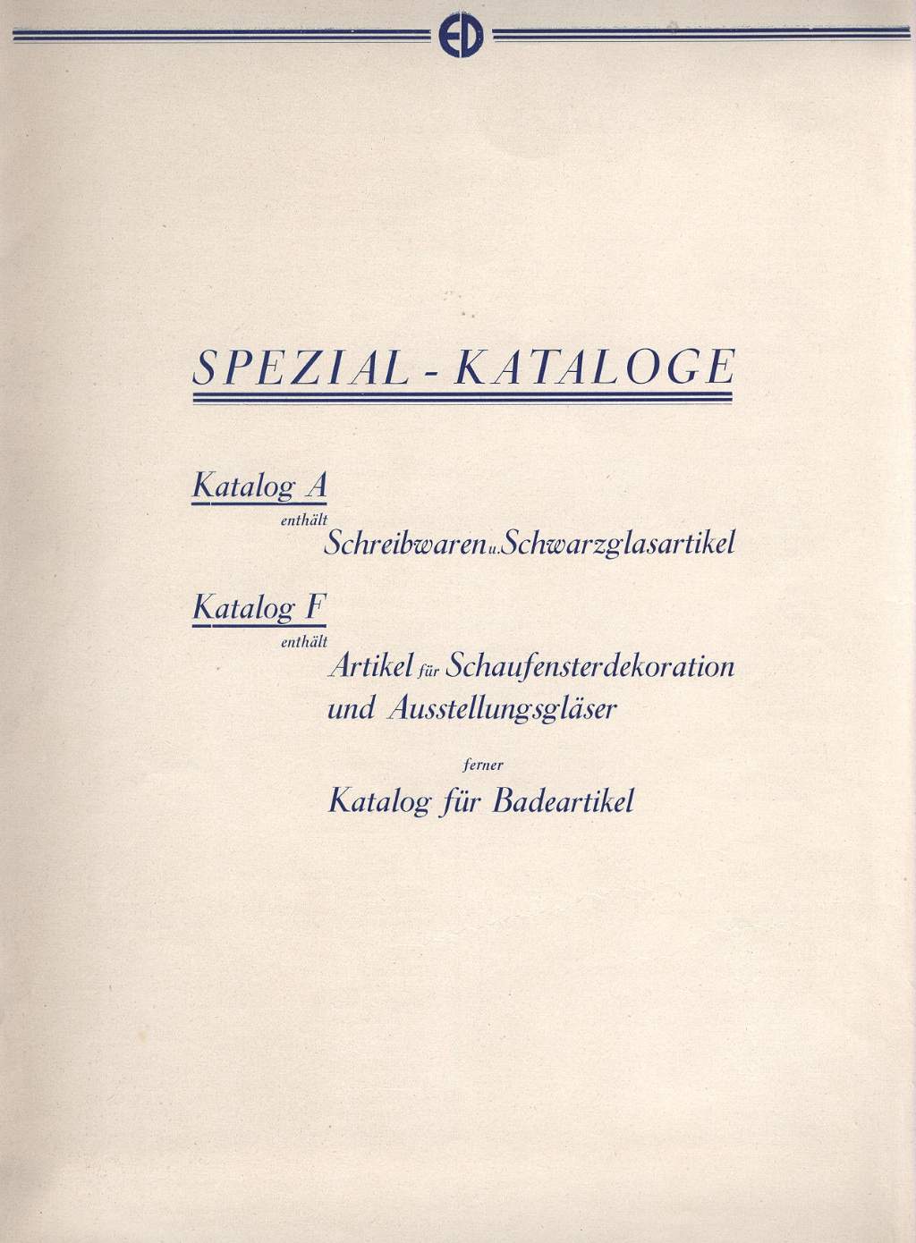 Spezial-Kataloge