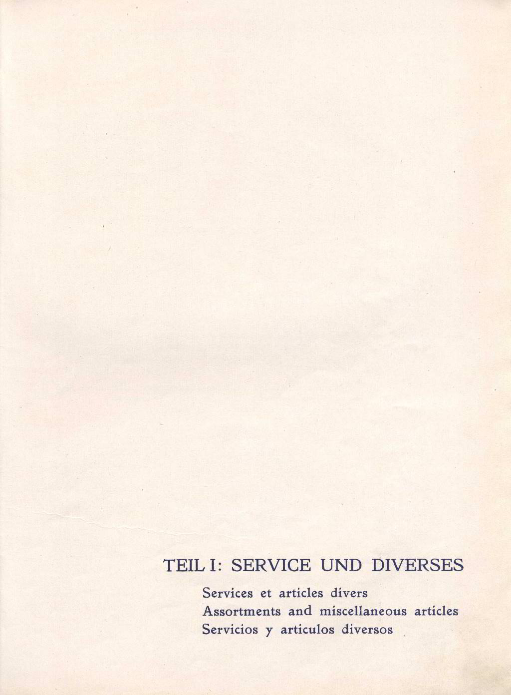 TEIL I: SERVICE UND DIVERSES