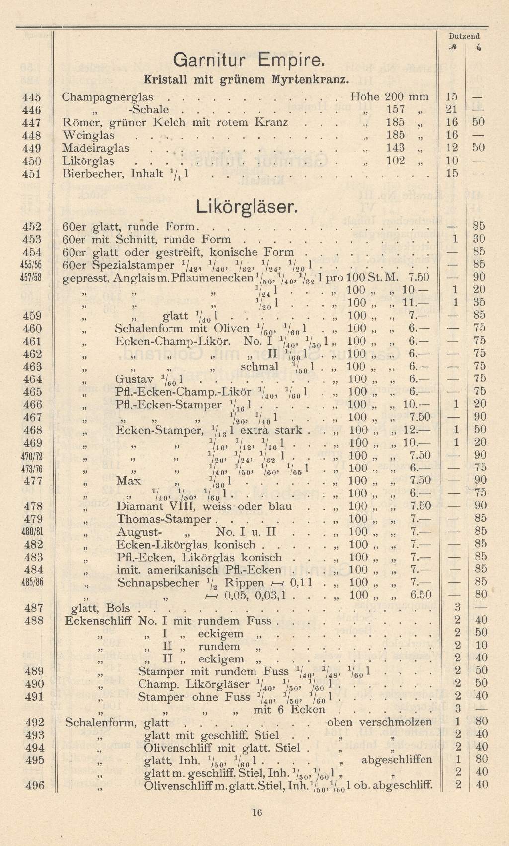 Preisliste Seite 16