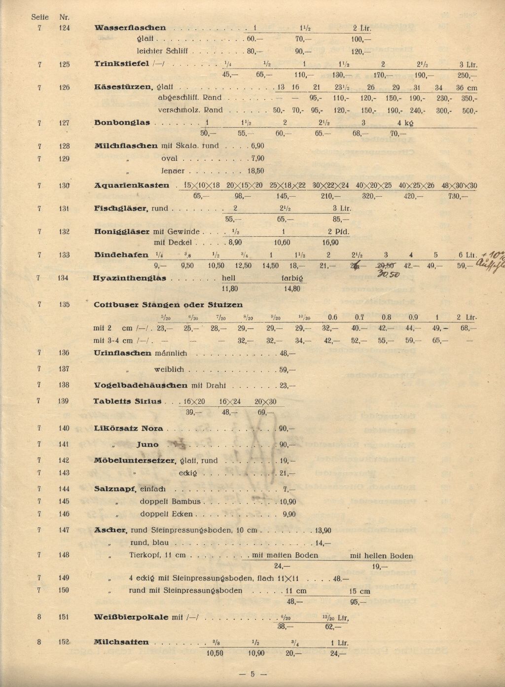 Preisliste -5-