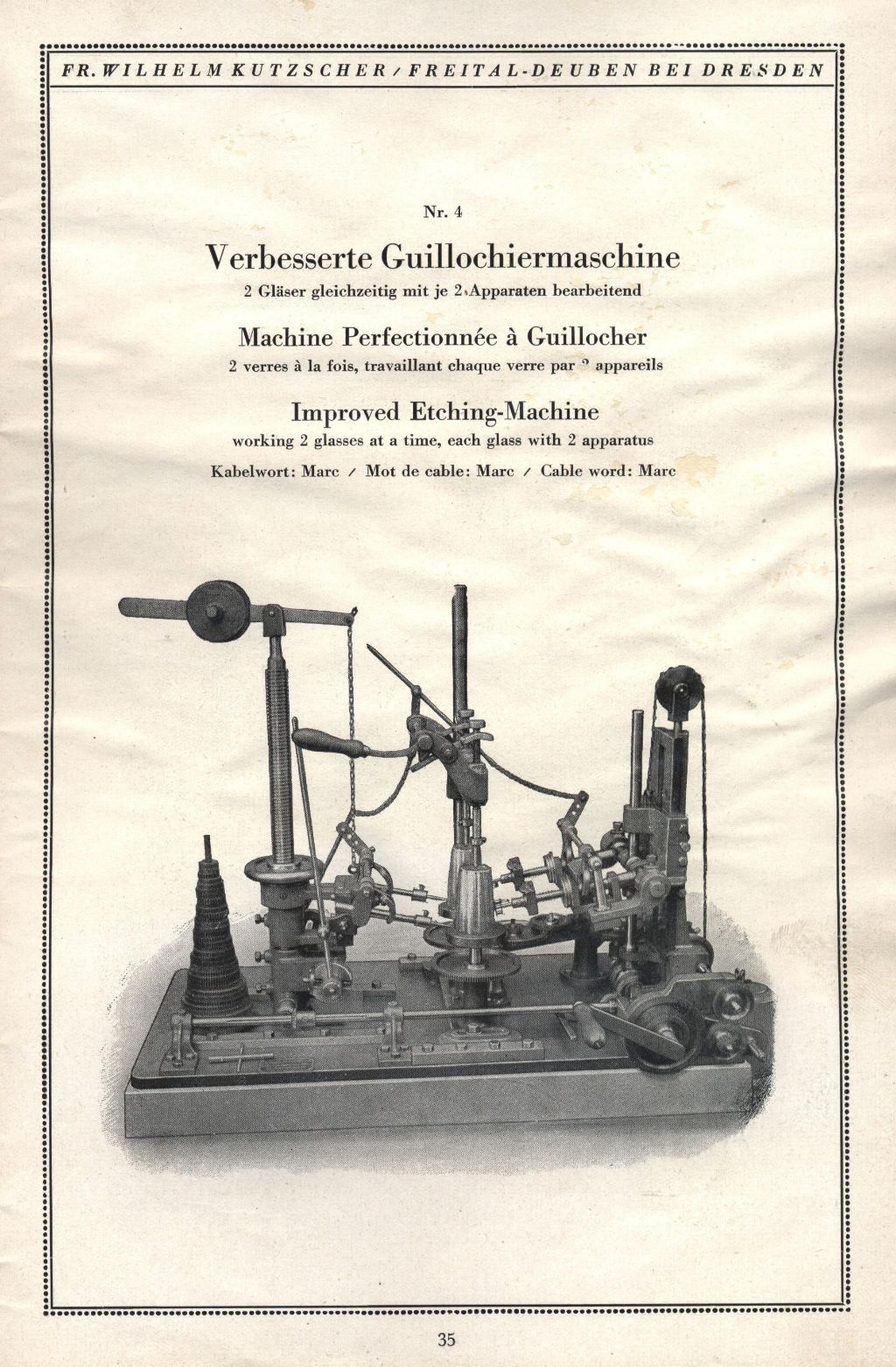 35 Nr. 4 Verbesserte - Guillochiermaschine