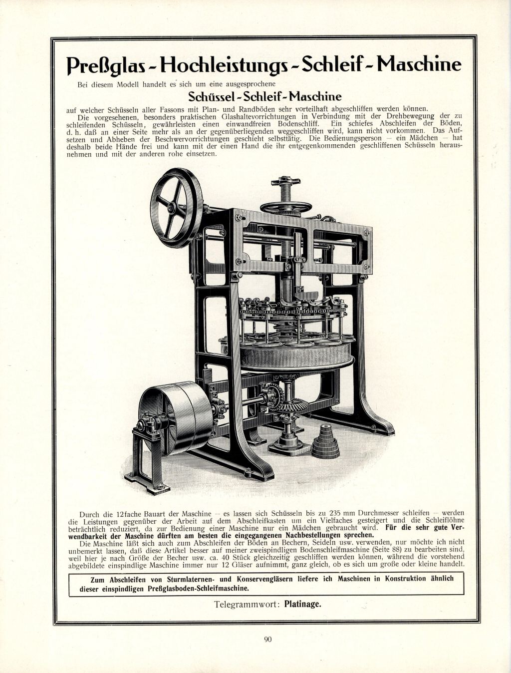 90 Hochleistungs-Schleif-Maschine 12-fach