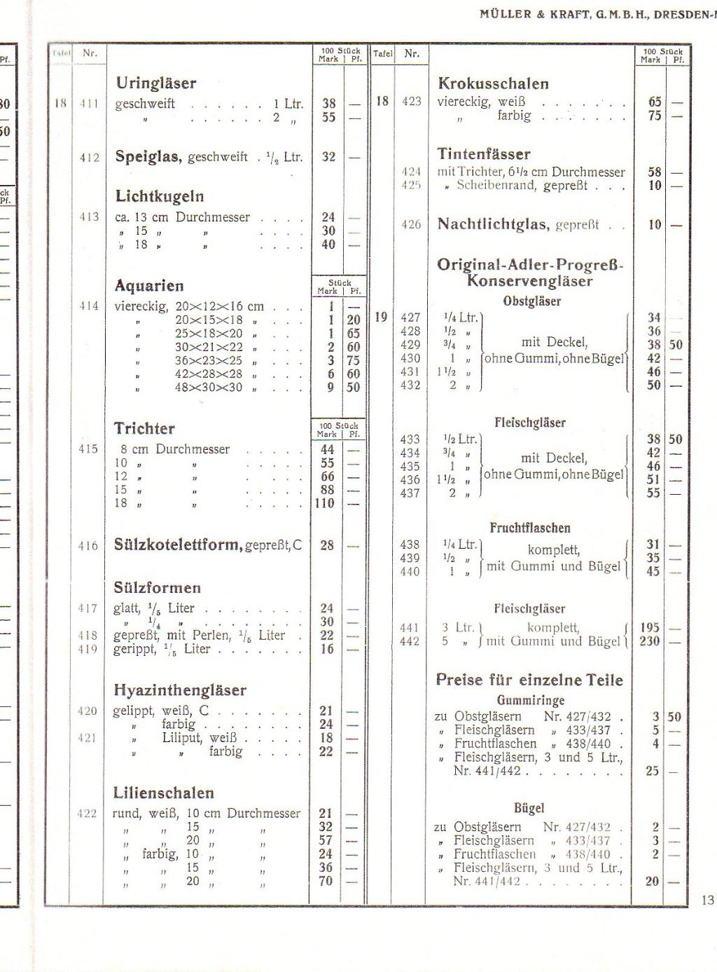 Preisliste 13