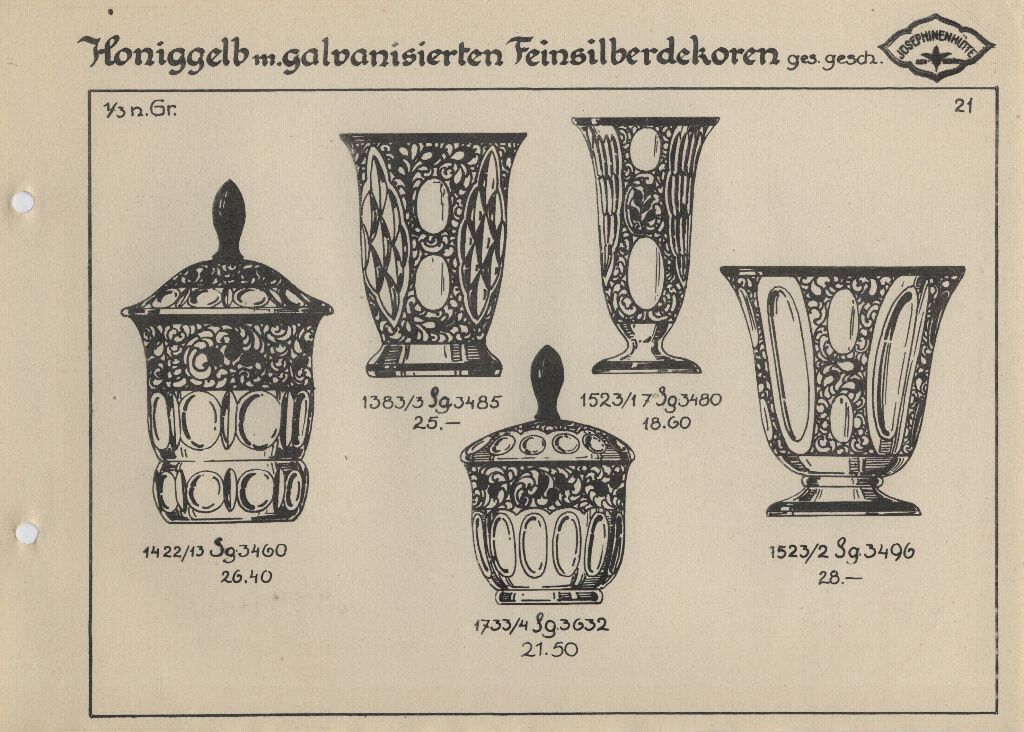 Honiggelb mit - galvanisierten Feinsilberdekoren