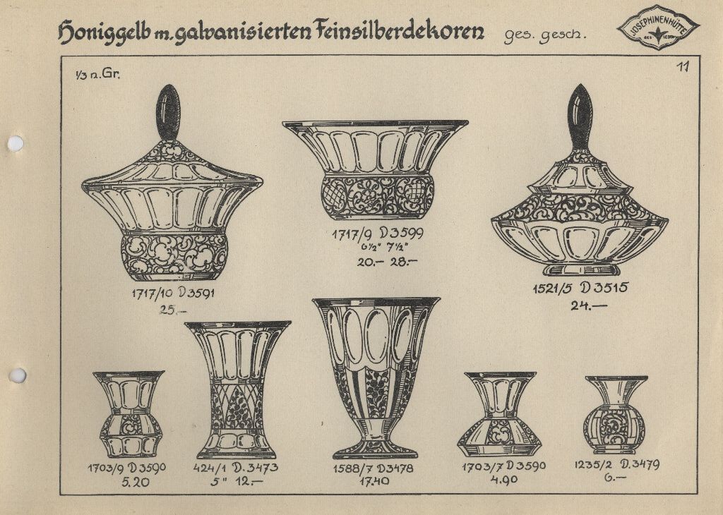 Honiggelb mit - galvanisierten Feinsilberdekoren