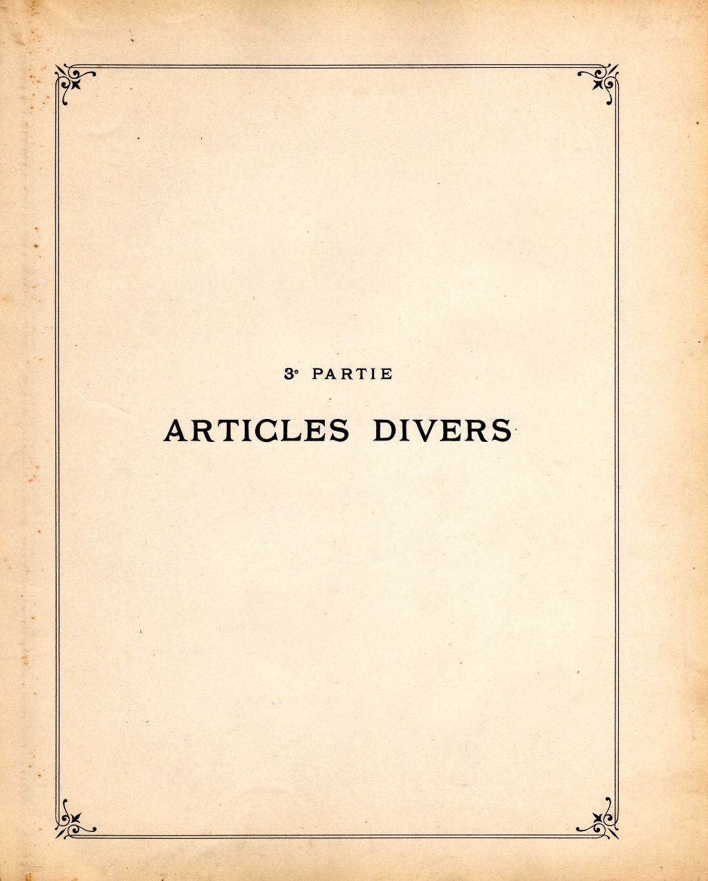 3me Partie - Articles Divers