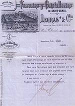 "Verreries et Cristalleries<br>de St. Denis<br>Legras & Cie. 1898"