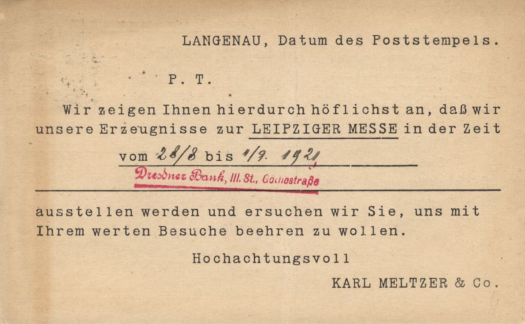 "Karl Meltzer 1920 (back)"