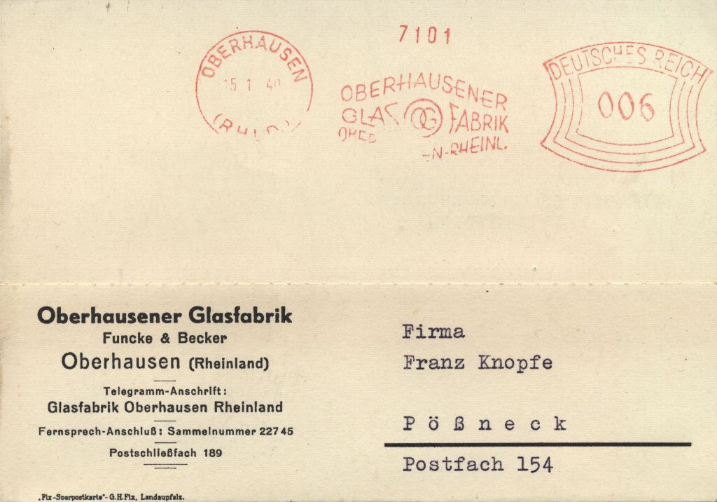"Glasfabrik Funcke & Becker 1940"
