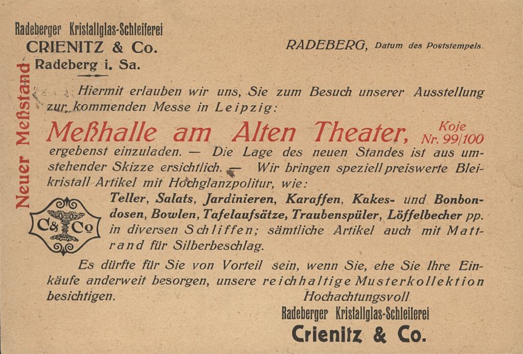 "Kristallglas-Schleiferei 1924<br>(back)"