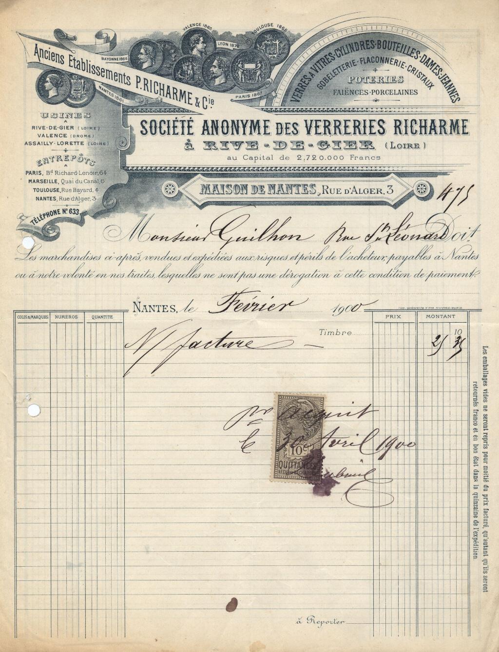 "Verreries Richarme 1900"